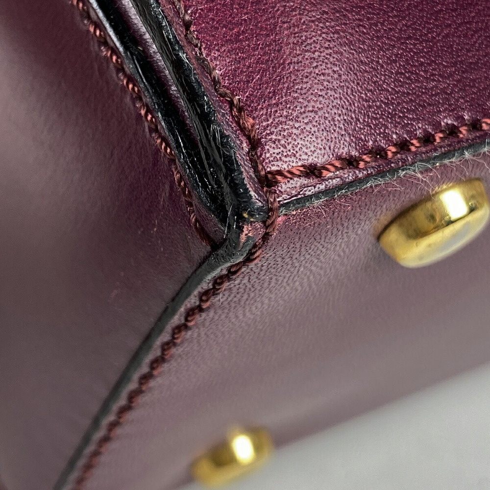 Celine Logo Handbag Shoulder Bag Leather Purple - Picture 3 of 6